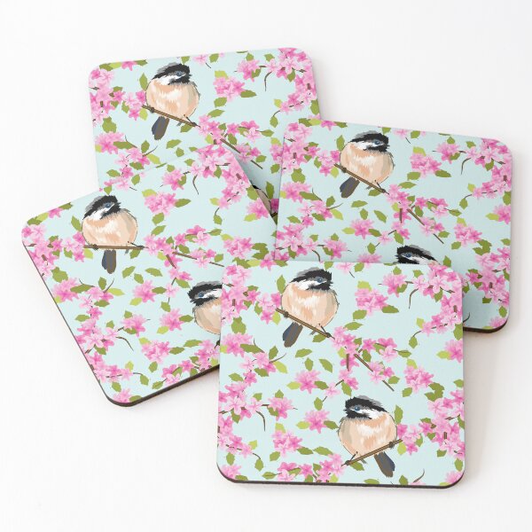 Item preview, Spring Flowers And Birds Seamless Pattern on Blue Background designed and sold by Ayesha Saleem.