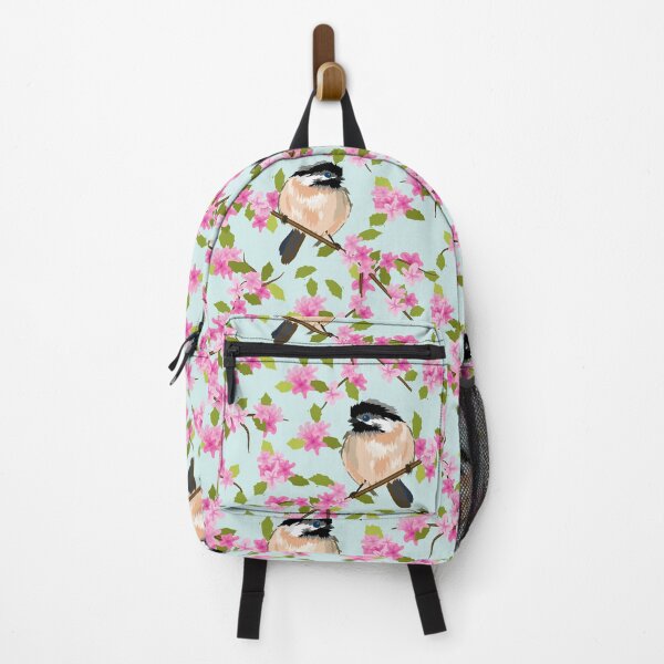 Item preview, Spring Flowers And Birds Seamless Pattern on Blue Background designed and sold by Ayesha Saleem.