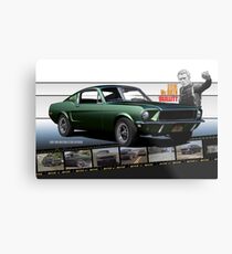 Lienzo metálico Steve McQueen Bullitt 1968 Ford Mustang