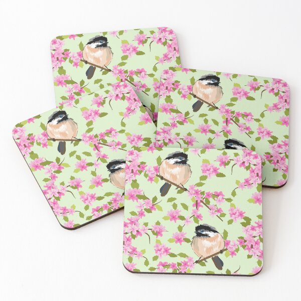 Item preview, Spring Flowers And Birds Seamless Pattern On Mint Background designed and sold by Ayesha Saleem.