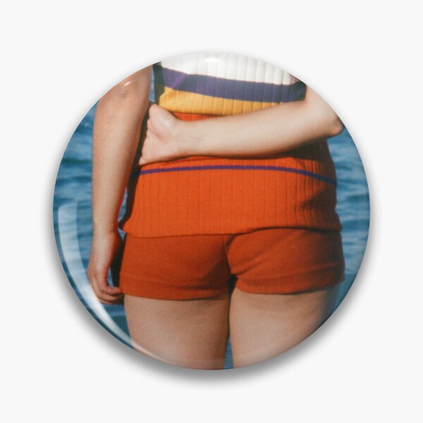 Item preview, 1960s - Posterior view of a lady in shorts at a beach, synthetic fabric designed and sold by thatwaslife.