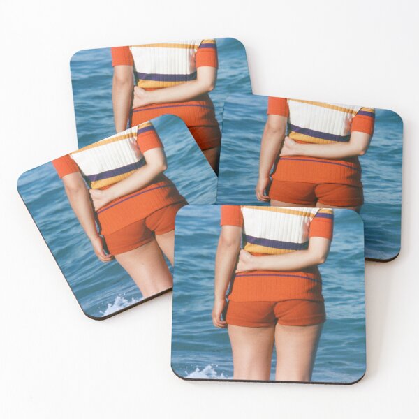 Item preview, 1960s - Posterior view of a lady in shorts at a beach, synthetic fabric designed and sold by thatwaslife.