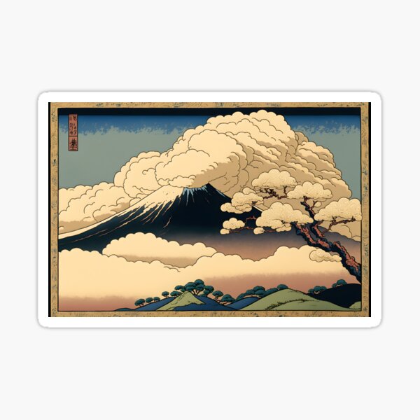 Item preview, Japanese Mountain - Ukiyo-e Style designed and sold by Jordan Bell.