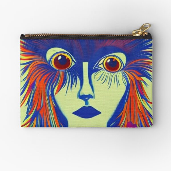 And the drooping ostrich feathers  sway within my brain,  and the dark-blue fathomless eyes  become blossoms on the distant shore Zipper Pouch