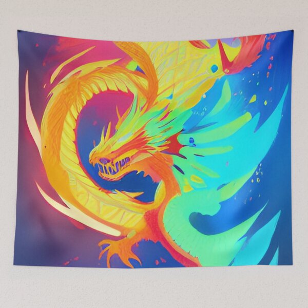 Item preview, Colorful Hippie Popculture Beautiful Dragon  designed and sold by ShopSunday.