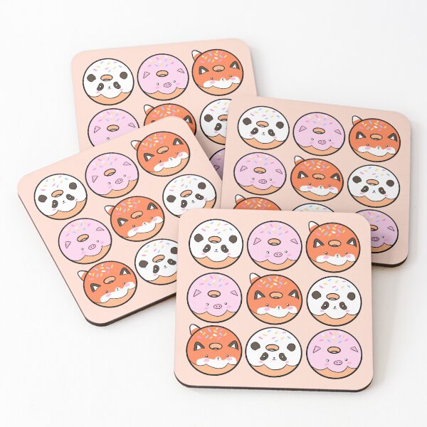 Item preview, Cute Donuts animals pattern pig, fox and panda  designed and sold by Yarafantasyart.