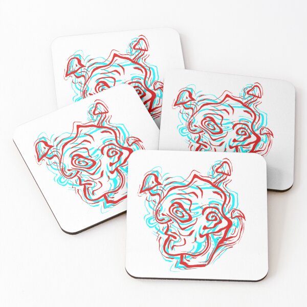 Item preview, Trippy Mushroom Face Anaglyph Design | Psychedelic Art designed and sold by Mitch616Art.