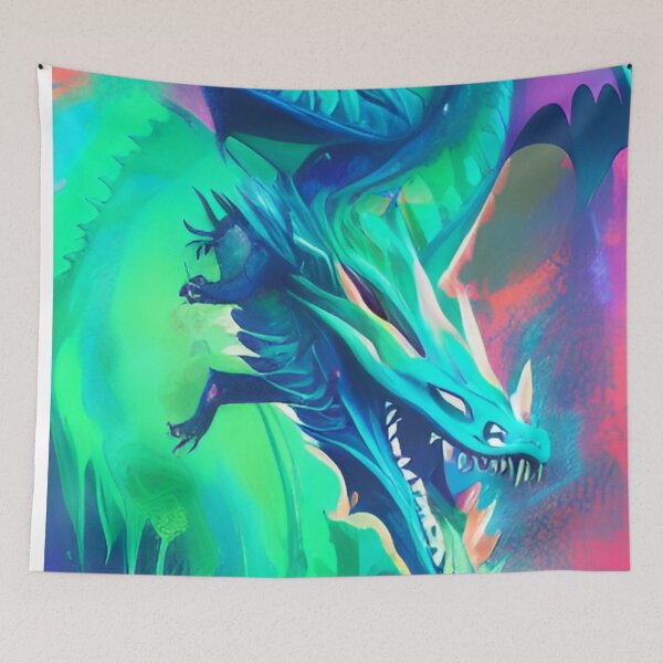 Item preview, Colorful Hippie Popculture Popart Trippy Dragon  designed and sold by ShopSunday.