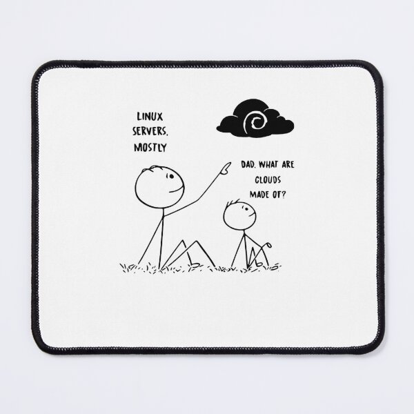 Item preview, Official Linux Servers Mostly Dad What Are Clouds Made Of Black white designed and sold by tijamieff.