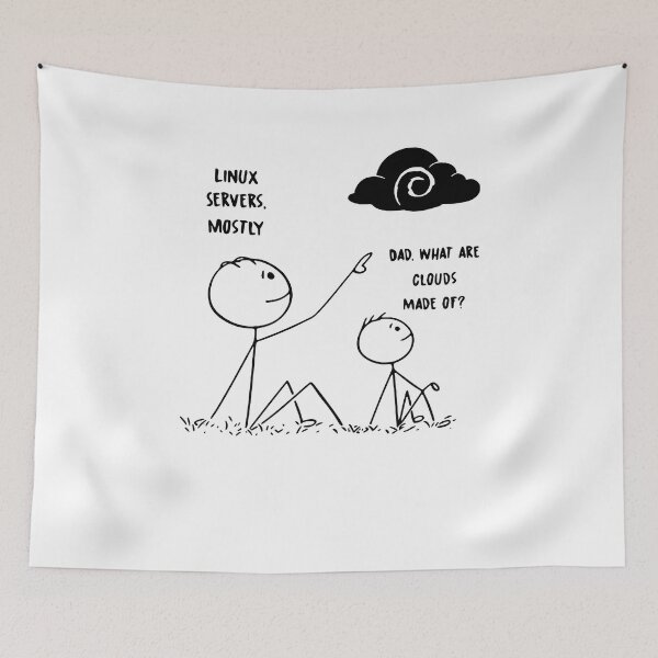 Item preview, Official Linux Servers Mostly Dad What Are Clouds Made Of Black white designed and sold by tijamieff.