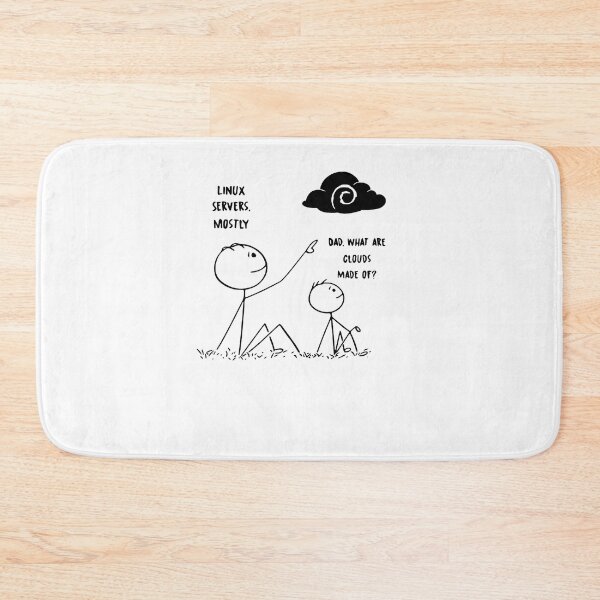 Item preview, Official Linux Servers Mostly Dad What Are Clouds Made Of Black white designed and sold by tijamieff.