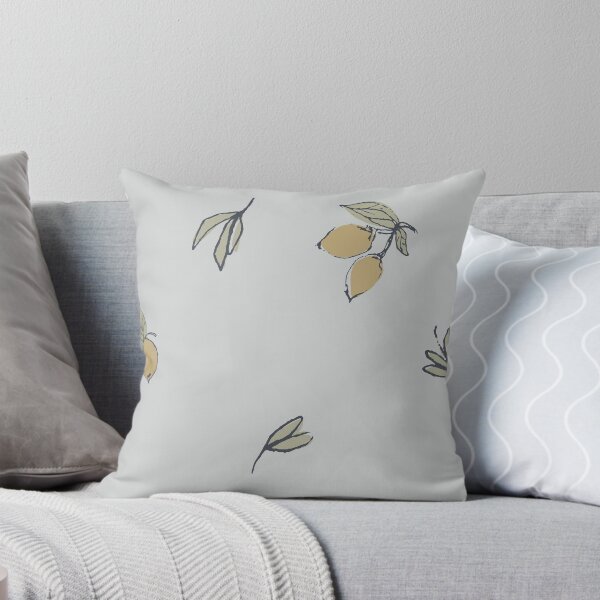 Item preview, Blue and Yellow Lemon Pattern in Neutrals designed and sold by DesignsByMeela.