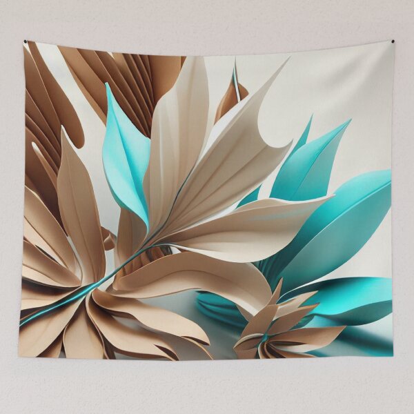 Item preview, Beige and Light Blue Long Petals with long Branches designed and sold by Cute-Jory-Store.