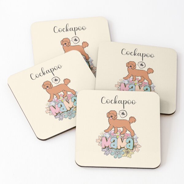 Item preview, Red Cockapoo Mama - beige designed and sold by Lulupainting.
