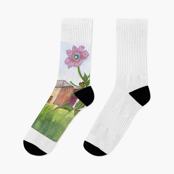 Artikelvorschau, Aquarellmalerei von Wildblumen, die mit Schmetterlingen übersät sind entworfen und verkauft von Mr. Electrician.