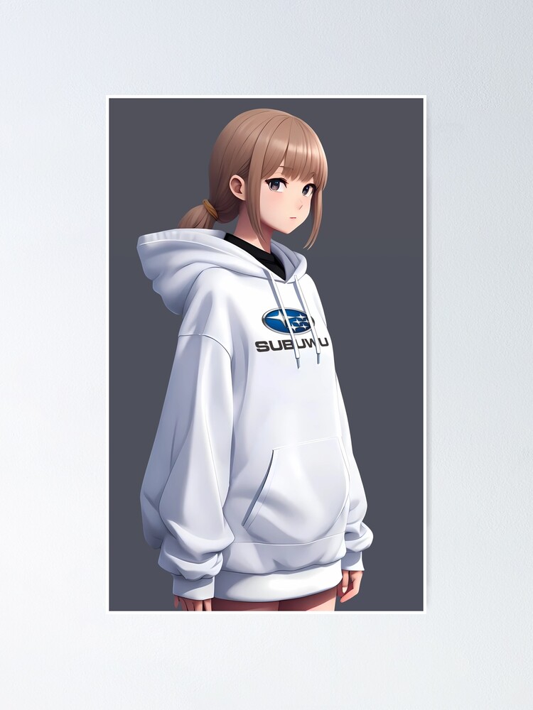 Anime Girl Wearing a Subuwu Hoodie