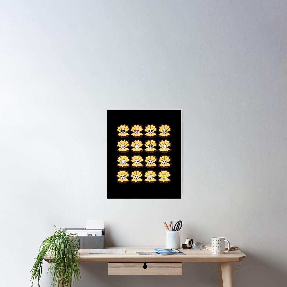 "Clam Emojis" Poster by stuch75 Redbubble