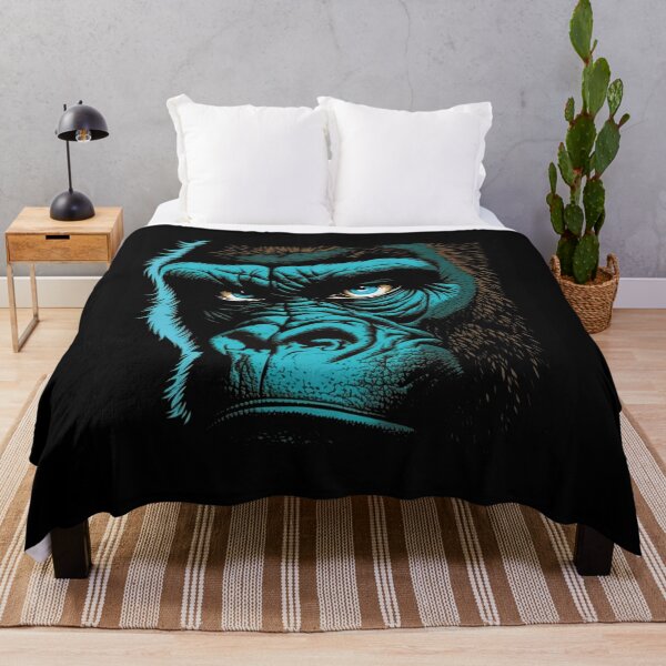 Item preview, a gorilla face logo, cartoon, isometric art, grand blue eye, politic, powerful, overwhelming designed and sold by YSNDESIGN.