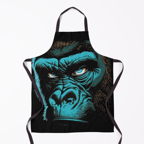 Item preview, a gorilla face logo, cartoon, isometric art, grand blue eye, politic, powerful, overwhelming designed and sold by YSNDESIGN.