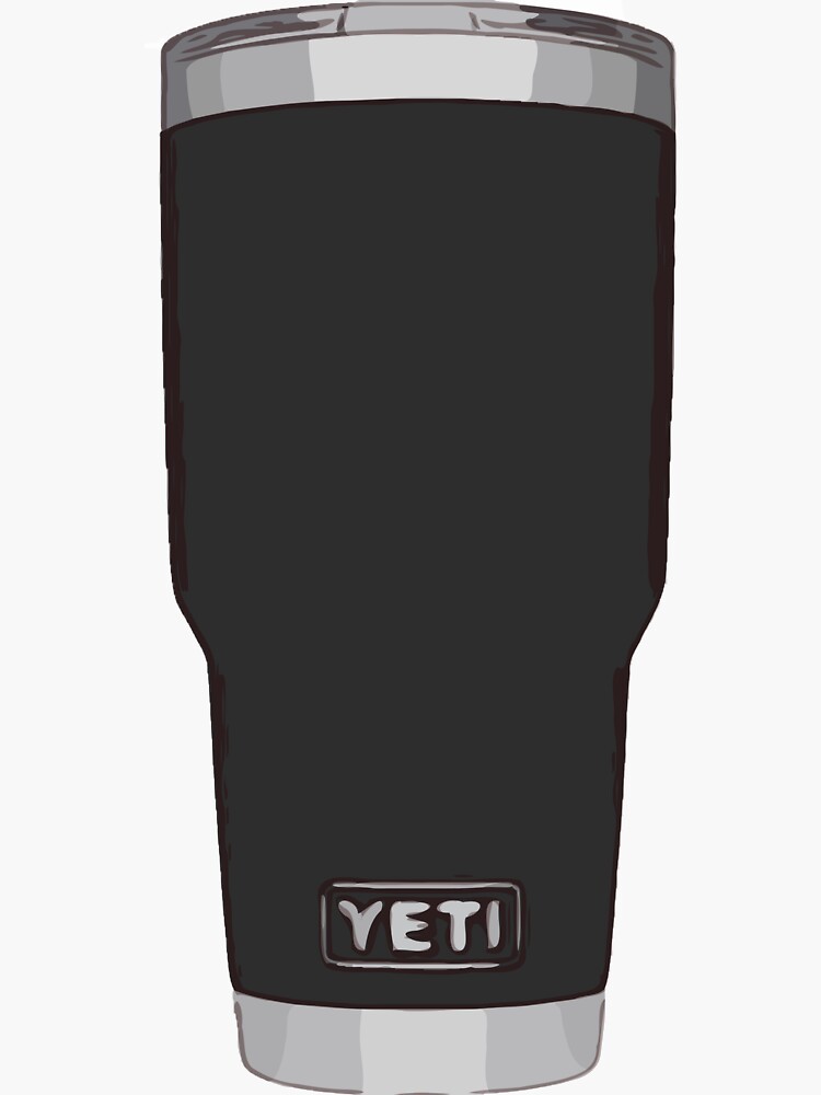 Yeti Tumbler Black Sticker for Sale by elainastevers7