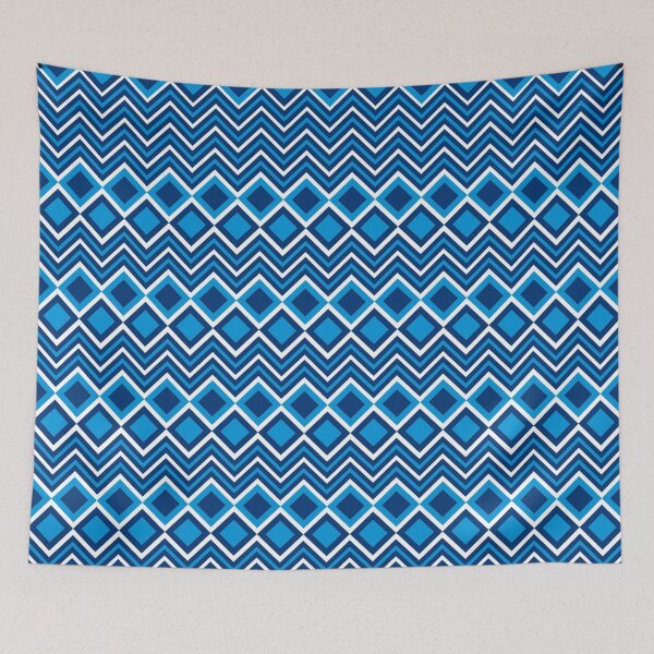Item preview, Feeling Blue Zig Zag Rhombus designed and sold by Firafix Art.