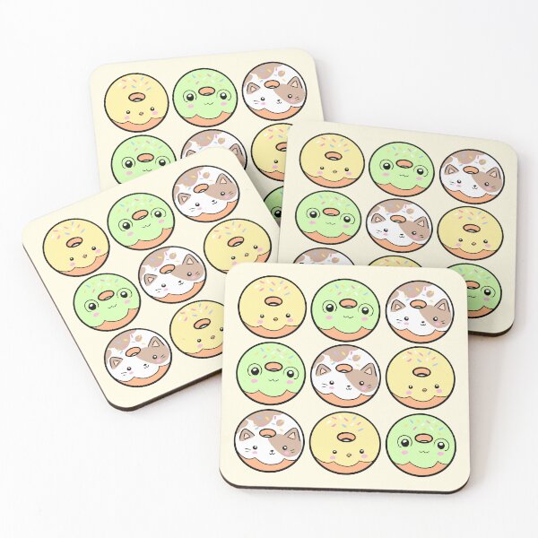 Item preview, Cute Donuts animals pattern frog, cat and a chick designed and sold by Yarafantasyart.