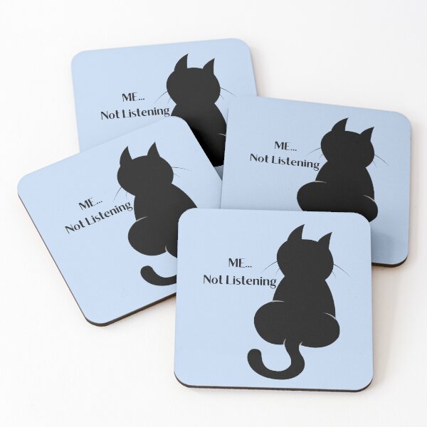 Item preview,  Me, not listening cat kitten kitty attitude design in black for the sarcastic generation Z  designed and sold by tranquilbeach.