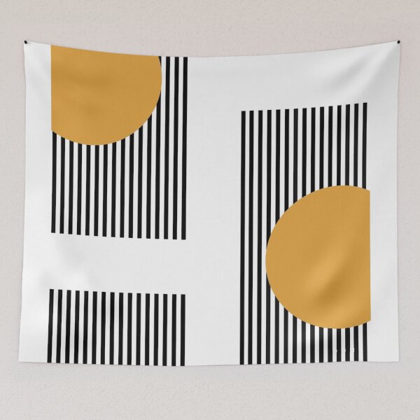 Item preview, Bauhaus Striped Yellow Rings  designed and sold by SunMayDown.
