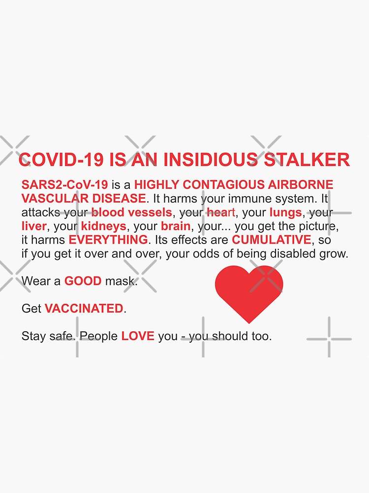 Thumbnail 3 of 3, Sticker, Covid is an Insidious Stalker - light designed and sold by 3FreaksWith.