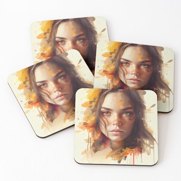 Item preview, Watercolor Wonders: A Beautiful Girl's Portrait Abstract art designed and sold by PosterManiaRo.