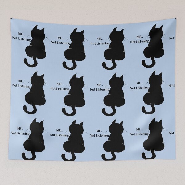 Item preview,  Me, not listening cat kitten kitty attitude design in black for the sarcastic generation Z  designed and sold by tranquilbeach.