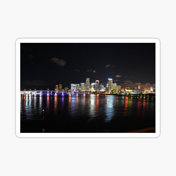 Miami at Night Sticker