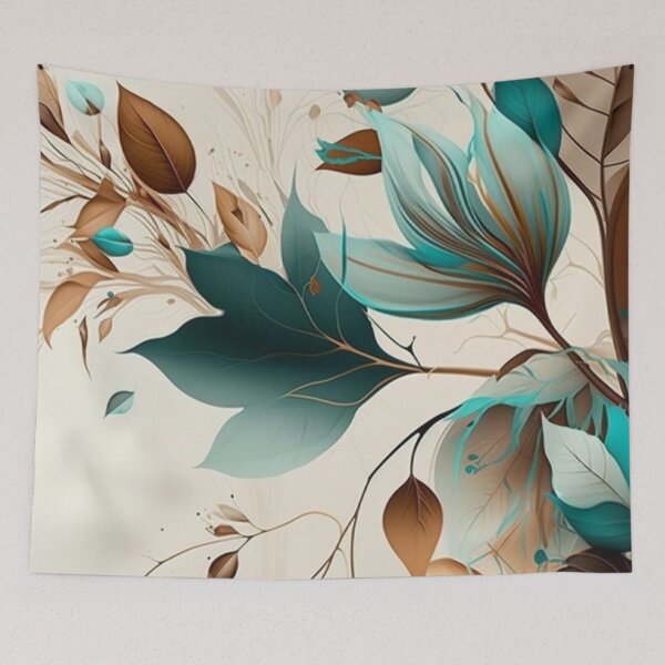 Item preview, Beige and Light Blue Long Petals with long Branches designed and sold by Cute-Jory-Store.