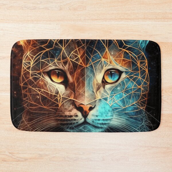 Item preview, Feline Geometric, Sacred Geometry Cat Art designed and sold by ChaosEmporium.