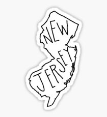 New Jersey - Text with White Outline Sticker