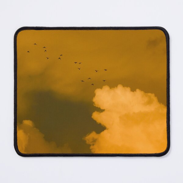 Item preview, Minimalist Photograph of Dusky Yellow Rainy Sky and Birds Flying designed and sold by MintoG.