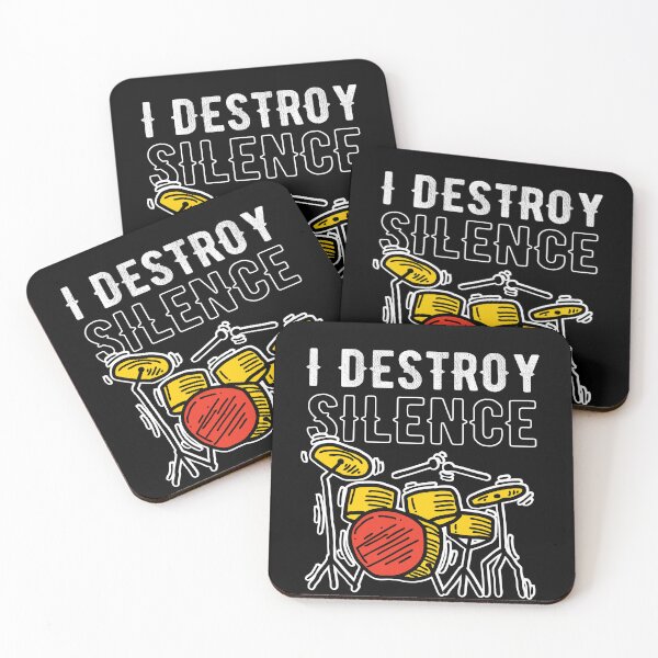 Item preview, I Destroy Silence Sign As One Of Funny Drummer Memes Or Funny Drummer Quotes designed and sold by ArabCorner.