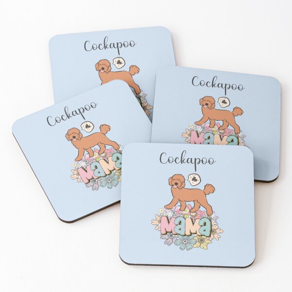 Item preview, Red Cockapoo Mama - light blue designed and sold by Lulupainting.