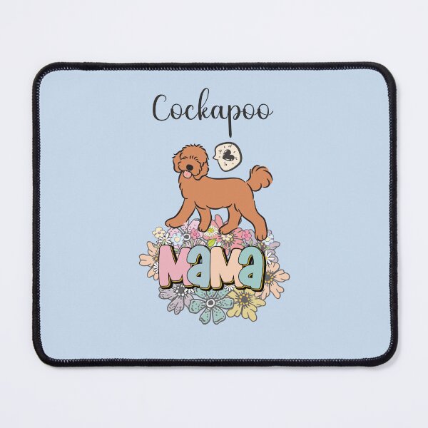 Item preview, Red Cockapoo Mama - light blue designed and sold by Lulupainting.