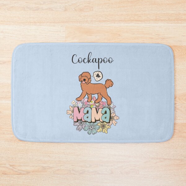 Item preview, Red Cockapoo Mama - light blue designed and sold by Lulupainting.