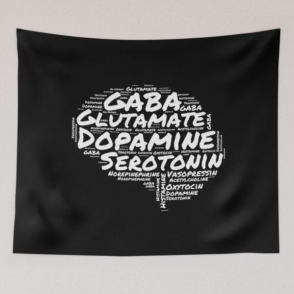 Item preview, Brain Neurotransmitter Word Cloud - Neuroscience, Psychology, Biology, Mind, Brain, GABA, Dopamine, Serotonin, Oxytocin designed and sold by jadedscientist.
