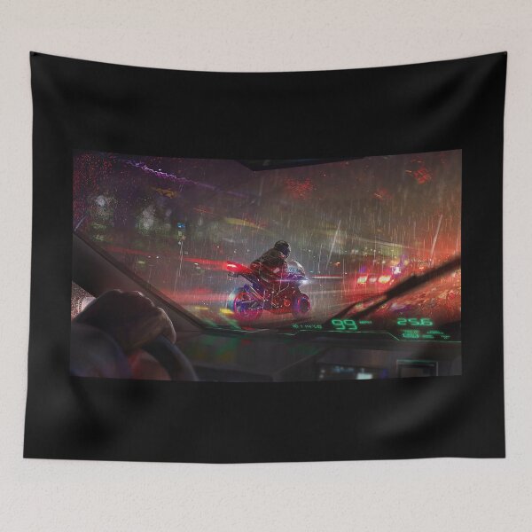 Item preview, Cyberpunk Biker in the Rain designed and sold by Justinian Matieu.