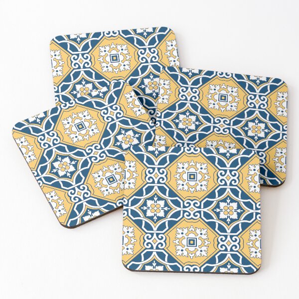Item preview, Azulejos in yellow and blue | Vintage Portuguese Tiles designed and sold by LaMadeleine.