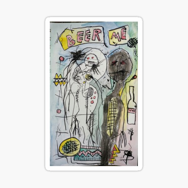 Item preview, Basquait inspired Beer Me Art designed and sold by Angus Carter.