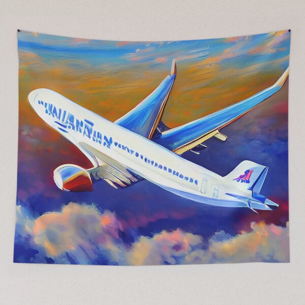 Item preview, Sunset airplane painting designed and sold by lalylaura.