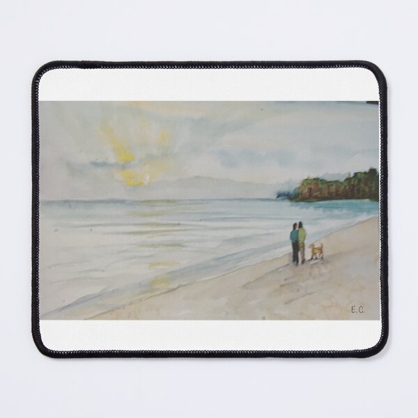 Item preview, Beach walk in the sunrise designed and sold by watercolorsLiz.