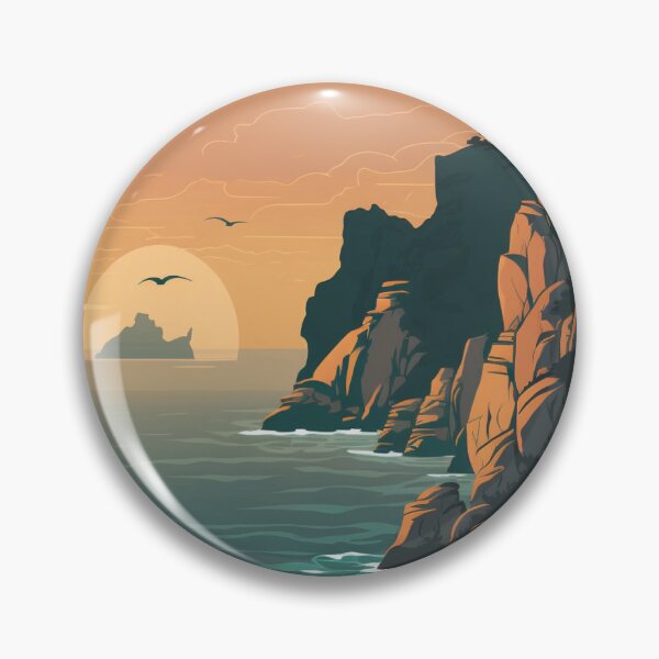 Item preview, Copy of Sunset over an island and coastal cliffs designed and sold by Art-Faux.