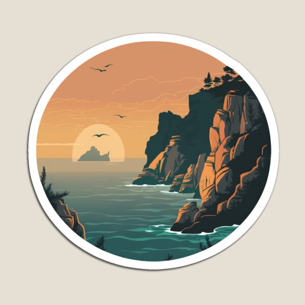 Item preview, Copy of Sunset over an island and coastal cliffs designed and sold by Art-Faux.