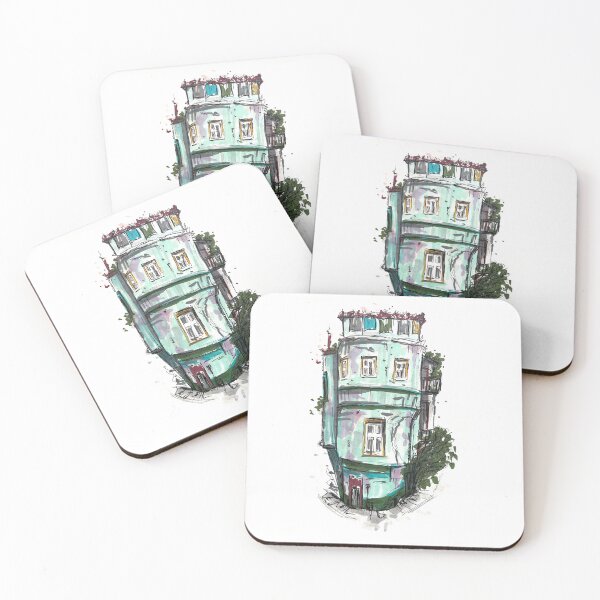 Artikelvorschau, Kunstskizze des blauen Hauses entworfen und verkauft von idolizeyou.