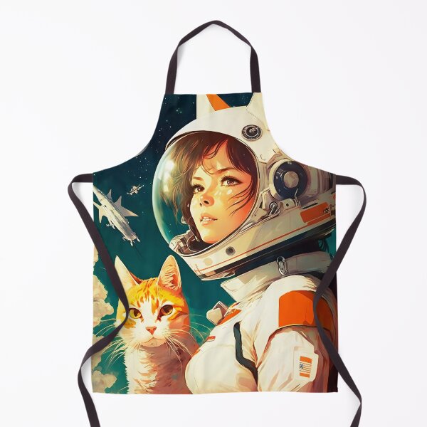 Item preview, Girl & Сat in Space Fantastic Retro 70s designed and sold by AIWanderer.